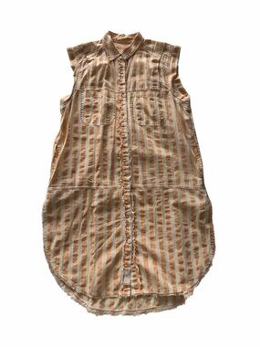 Free People We The Free Sleeveless Striped Shirt Dress Sz S Cotton Boho